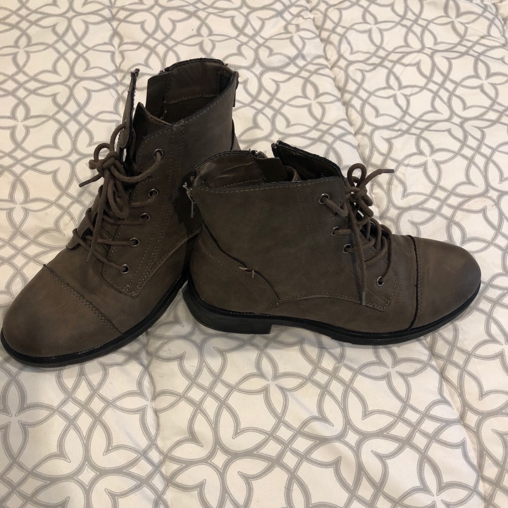 Olive green booties